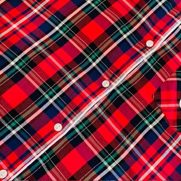 Victoria's Secret Women's Medium Red Colorful Plaid Print Pajama PJ Top Pant Set - Picture 6 of 11